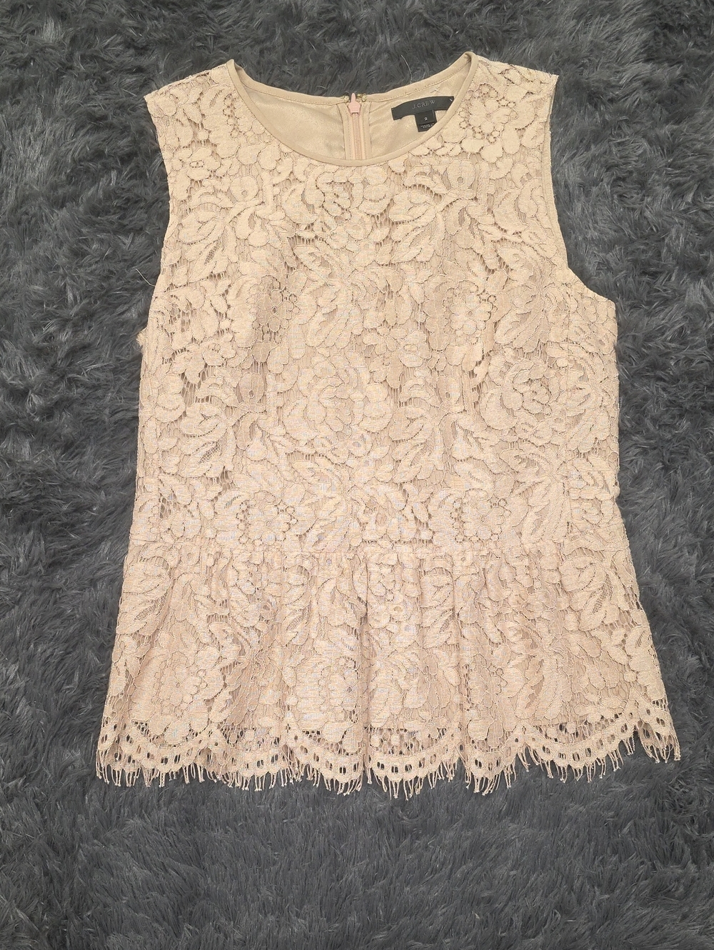 J. Crew Lace Top in Light Beige. Size 2. NWOT
